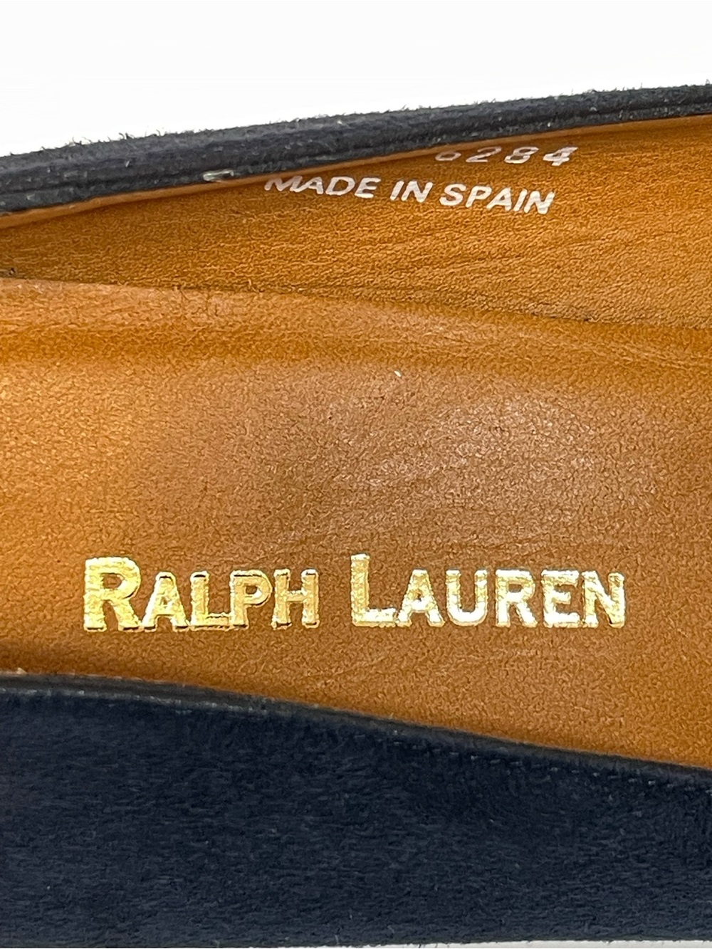 Vintage Ralph Lauren Women’s Suede Block Heel Navy Loafers Size 10 - Picture 11 of 13